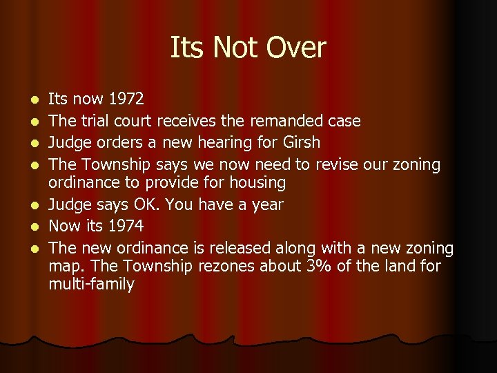 Its Not Over l l l l Its now 1972 The trial court receives