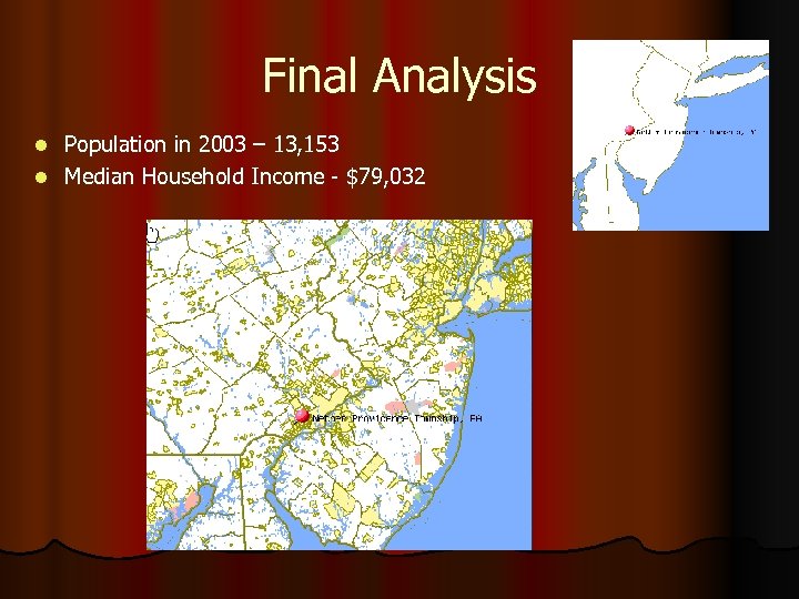 Final Analysis Population in 2003 – 13, 153 l Median Household Income - $79,