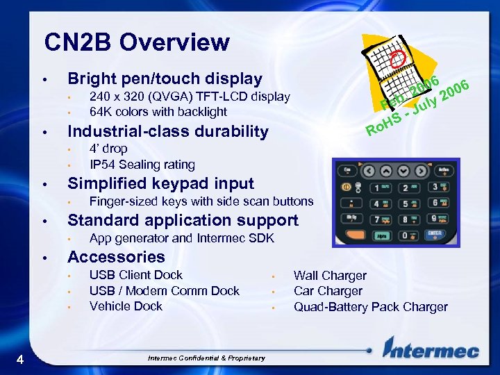 CN 2 B Overview • Bright pen/touch display • • App generator and Intermec