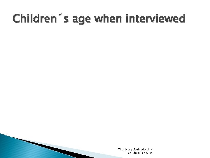 Children´s age when interviewed Thorbjorg Sveinsdottir Children´s house 
