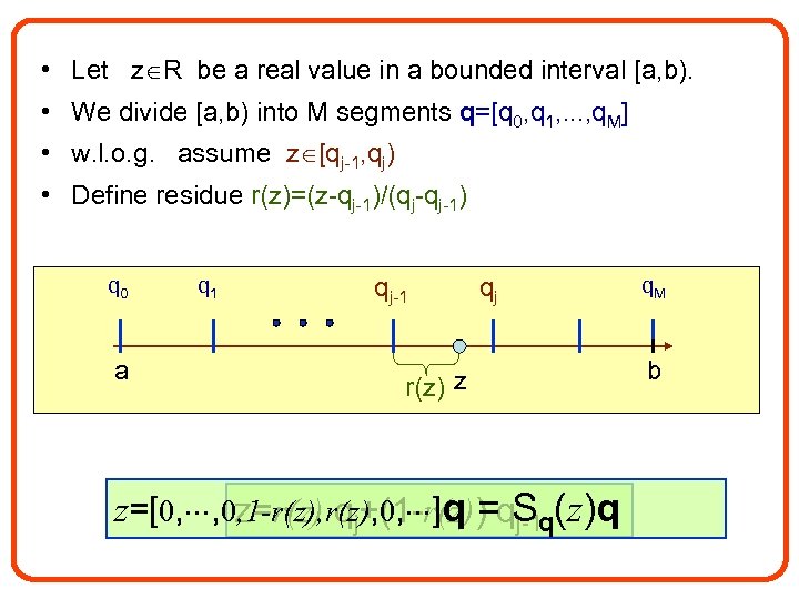  • Let z R be a real value in a bounded interval [a,