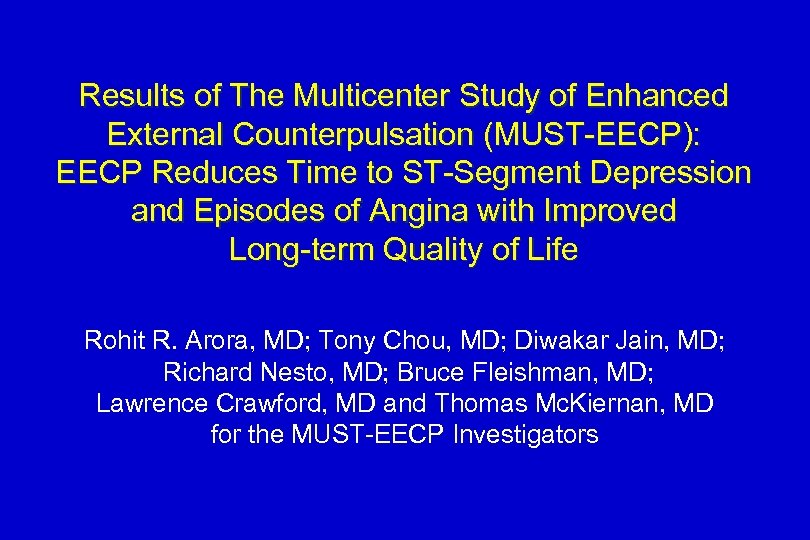 EECP Enhanced External Counterpulsation A Medical Services Presentation