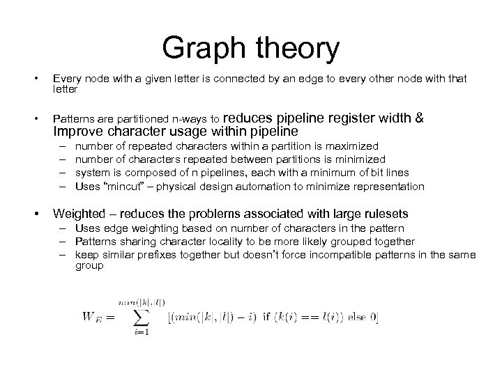 Graph theory • Every node with a given letter is connected by an edge