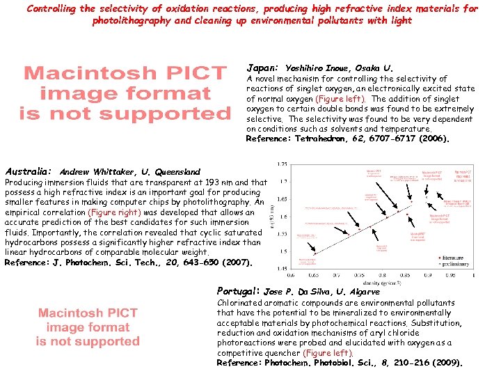 Controlling the selectivity of oxidation reactions, producing high refractive index materials for photolithography and