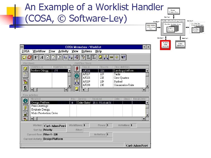An Example of a Worklist Handler (COSA, © Software-Ley) 