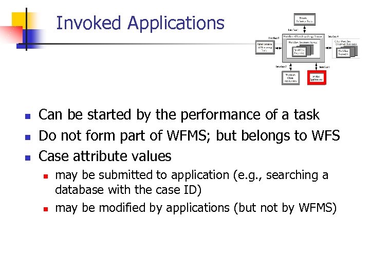 Invoked Applications n n n Can be started by the performance of a task