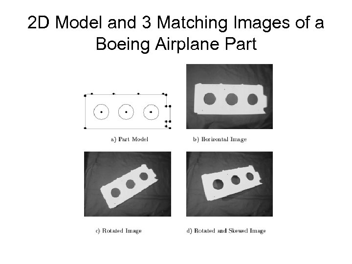 2 D Model and 3 Matching Images of a Boeing Airplane Part 
