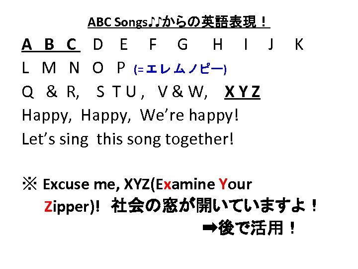 ABC Songs♪♪からの英語表現！ A B C D E F G H I J L M