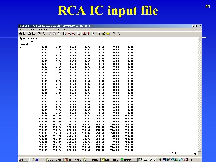 RCA IC input file 41 