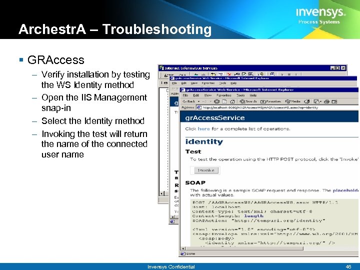 Archestr. A – Troubleshooting § GRAccess – Verify installation by testing the WS Identity
