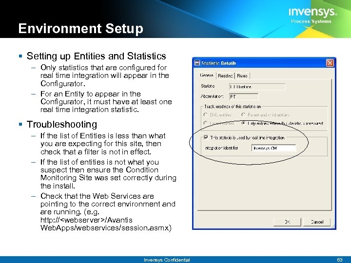 Environment Setup § Setting up Entities and Statistics – Only statistics that are configured