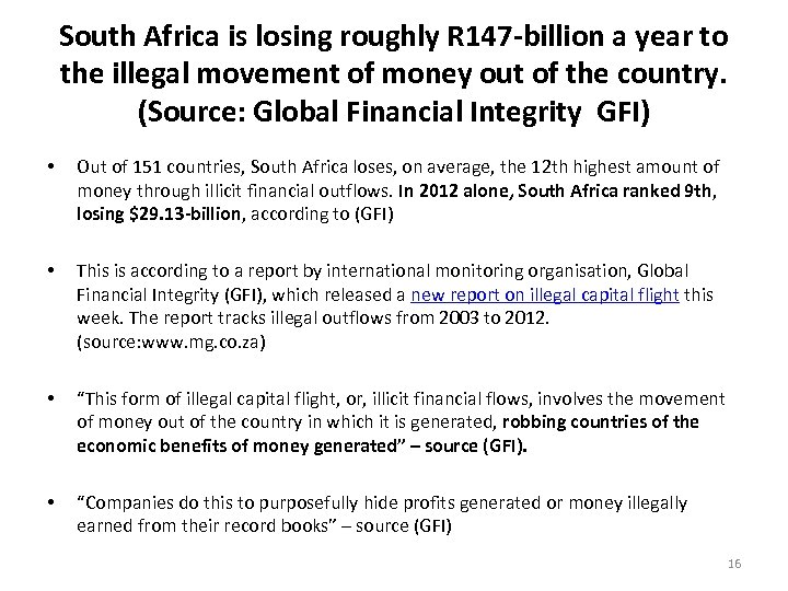 South Africa is losing roughly R 147 -billion a year to the illegal movement