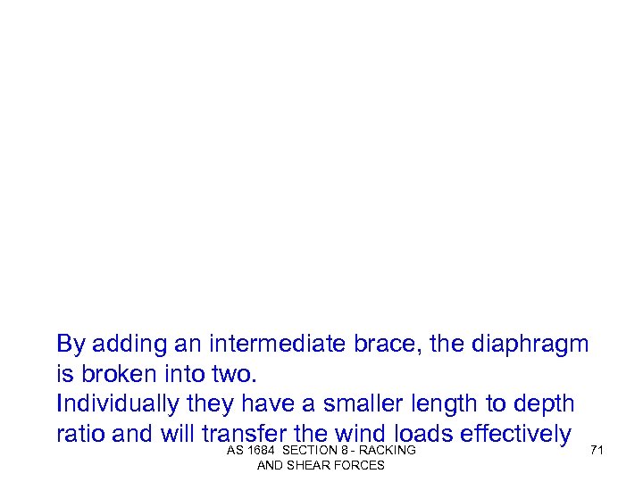 By adding an intermediate brace, the diaphragm is broken into two. Individually they have