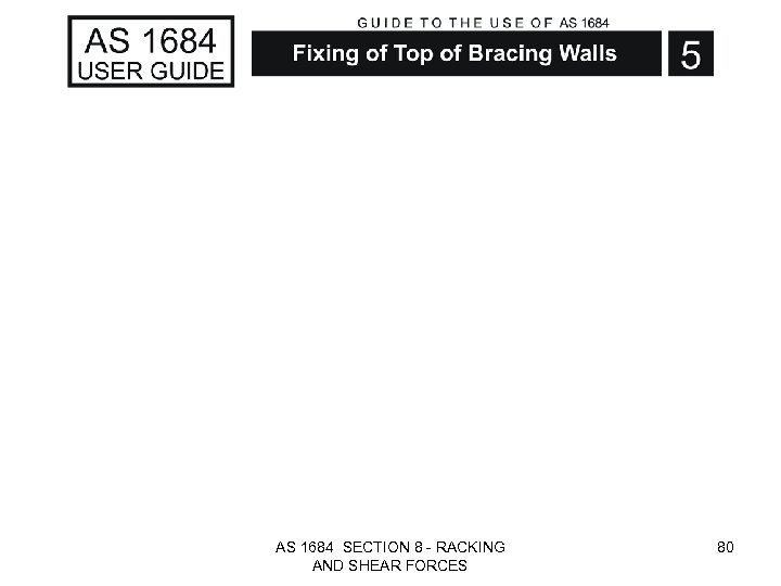 AS 1684 SECTION 8 - RACKING AND SHEAR FORCES 80 