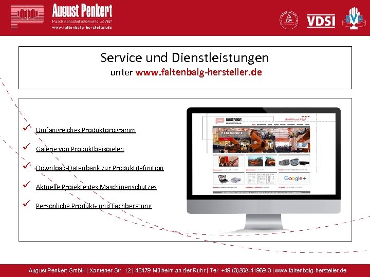 Service und Dienstleistungen unter www. faltenbalg-hersteller. de ü Umfangreiches Produktprogramm ü Galerie von Produktbeispielen