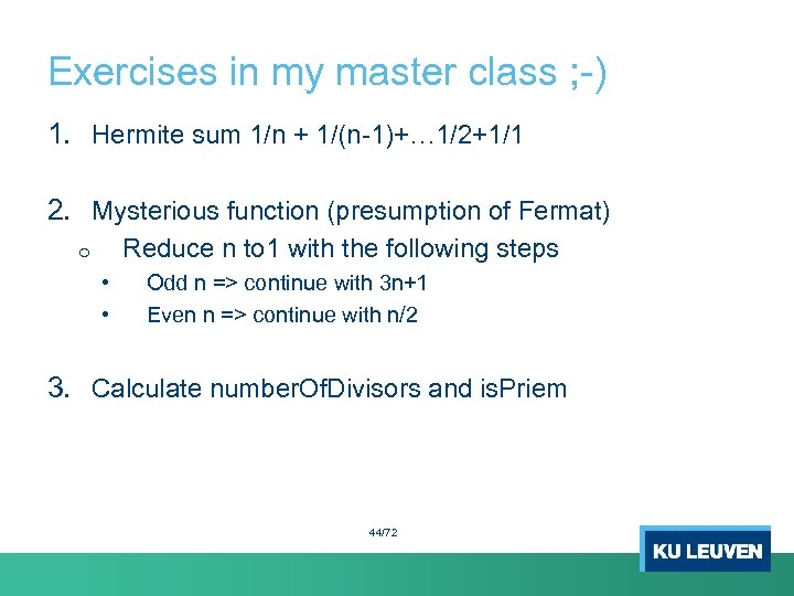 Exercises in my master class ; -) 1. Hermite sum 1/n + 1/(n-1)+… 1/2+1/1