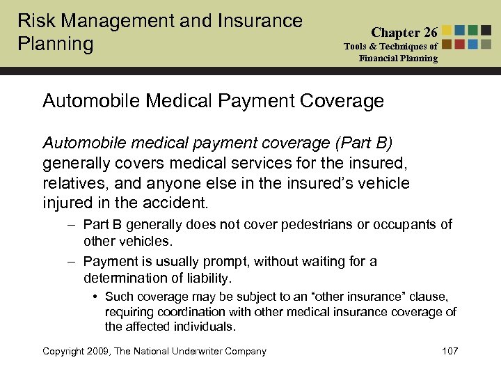 Risk Management and Insurance Planning Chapter 26 Tools & Techniques of Financial Planning Automobile