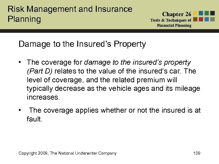 Risk Management and Insurance Planning Chapter 26 Tools & Techniques of Financial Planning Damage