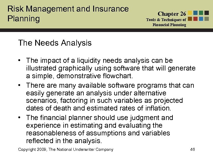 Risk Management and Insurance Planning Chapter 26 Tools & Techniques of Financial Planning The