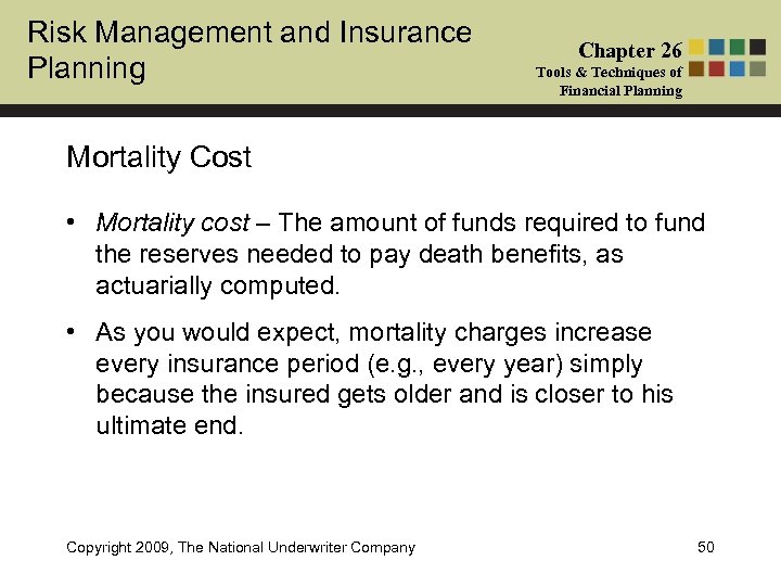 Risk Management and Insurance Planning Chapter 26 Tools & Techniques of Financial Planning Mortality