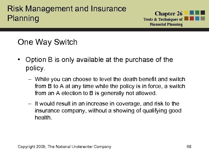 Risk Management and Insurance Planning Chapter 26 Tools & Techniques of Financial Planning One