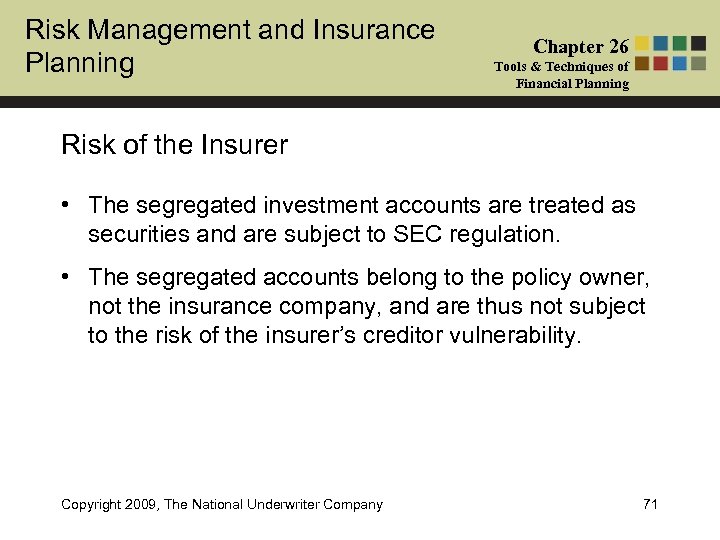 Risk Management and Insurance Planning Chapter 26 Tools & Techniques of Financial Planning Risk