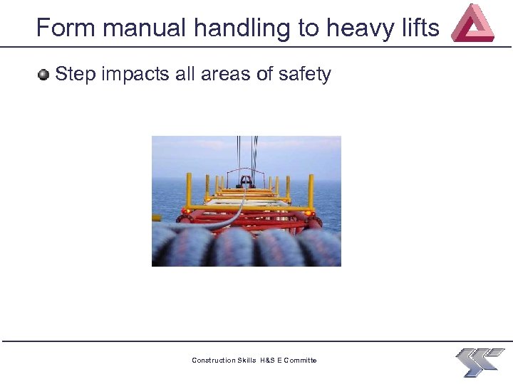 Form manual handling to heavy lifts Step impacts all areas of safety Construction Skills