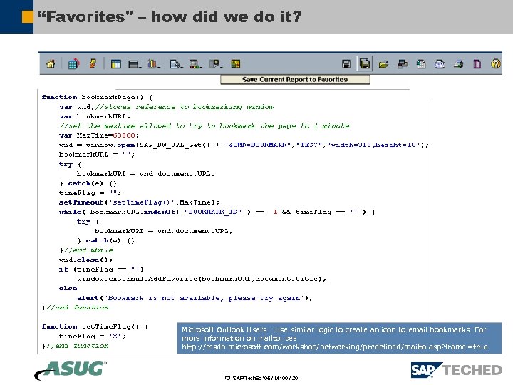 “Favorites" – how did we do it? Microsoft Outlook Users : Use similar logic