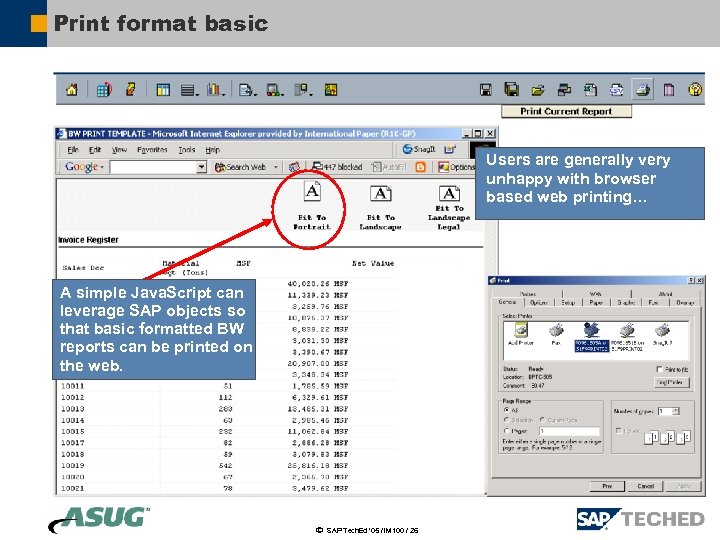 Print format basic Users are generally very unhappy with browser based web printing… A