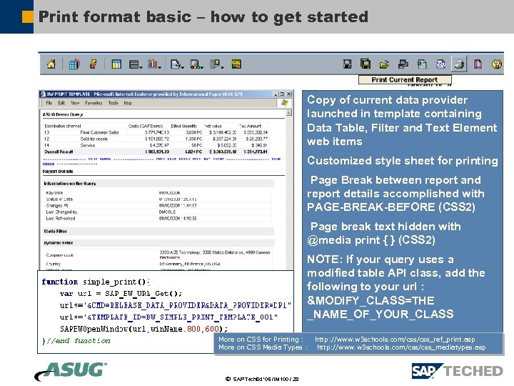 Print format basic – how to get started Copy of current data provider launched