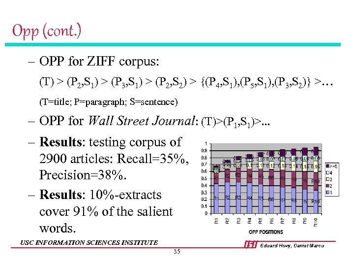 Opp (cont. ) – OPP for ZIFF corpus: (T) > (P 2, S 1)