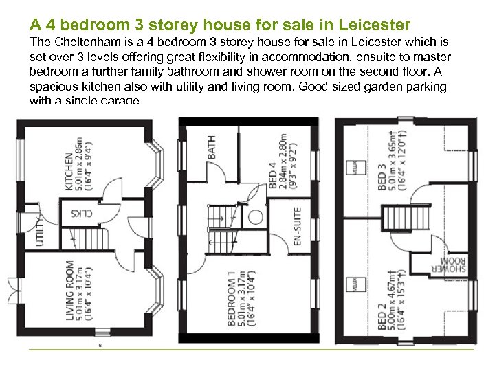 A 4 bedroom 3 storey house for sale in Leicester The Cheltenham is a