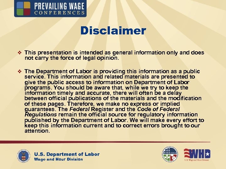 Disclaimer v This presentation is intended as general information only and does not carry