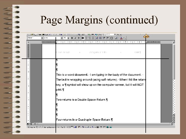 Page Margins (continued) 