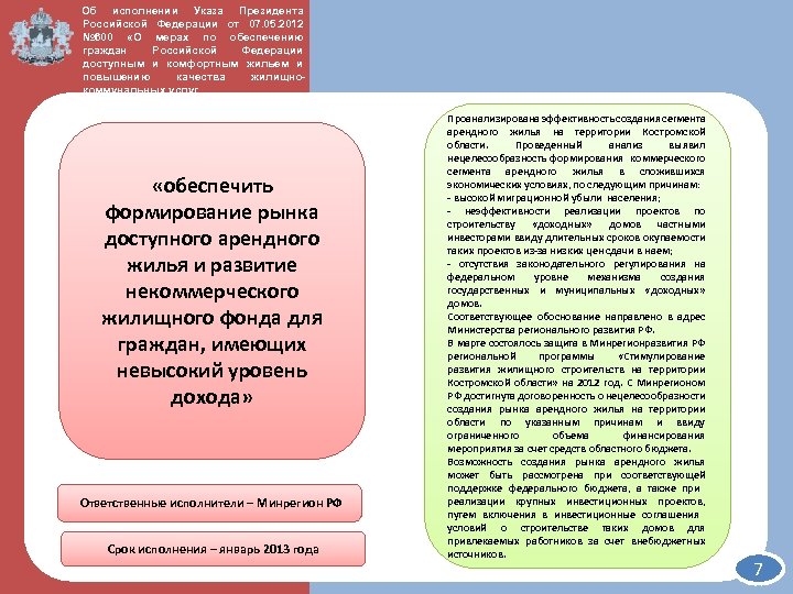 Об исполнении Указа Президента Российской Федерации от 07. 05. 2012 ДЭРПи. Т КО №