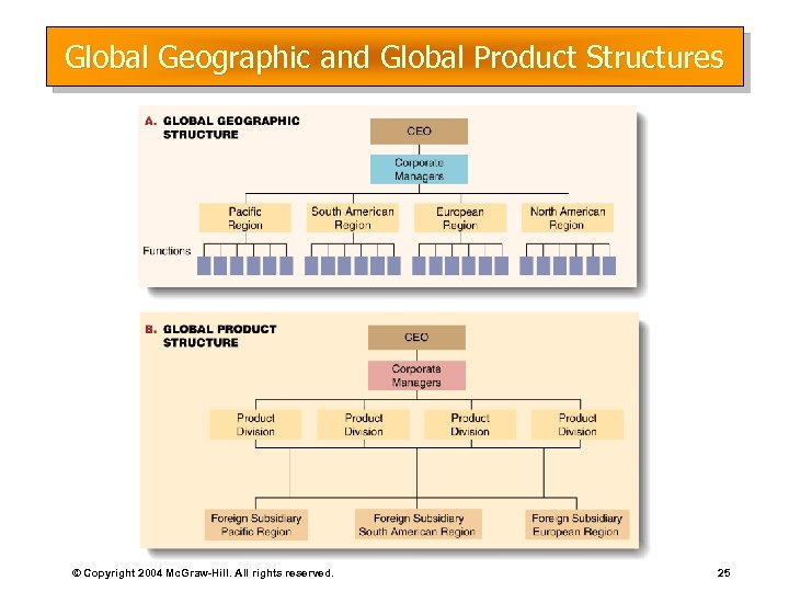 Global Geographic and Global Product Structures © Copyright 2004 Mc. Graw-Hill. All rights reserved.