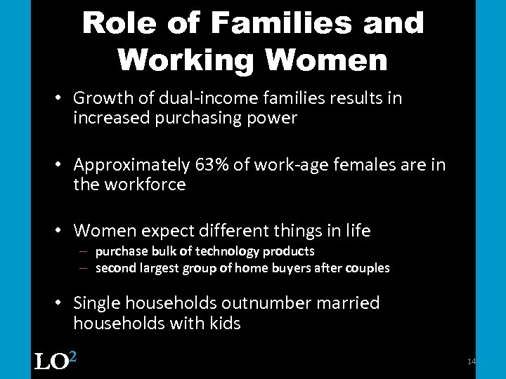 Role of Families and Working Women • Growth of dual-income families results in increased