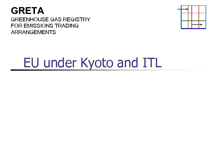 GRETA GREENHOUSE GAS REGISTRY FOR EMISSIONS TRADING ARRANGEMENTS EU under Kyoto and ITL 