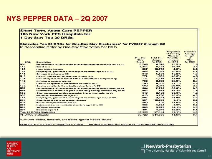 NYS PEPPER DATA – 2 Q 2007 13 