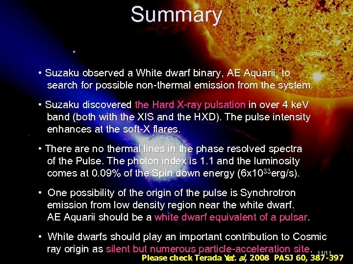 The X-ray Universe 2008 Summary 27— 30 May 2008, @Granada, Spain • Suzaku observed