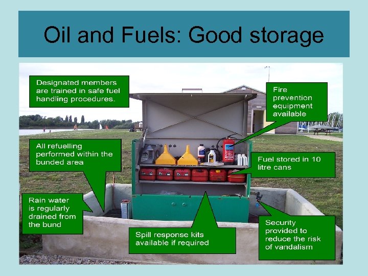 Oil and Fuels: Good storage 