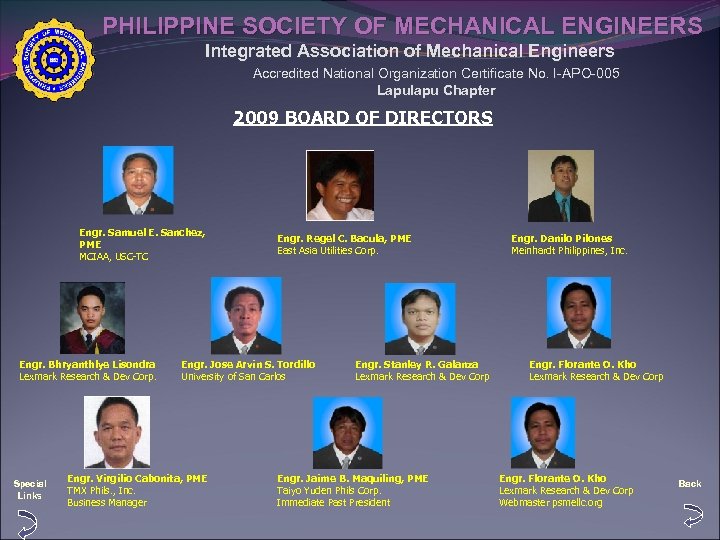 PHILIPPINE SOCIETY OF MECHANICAL ENGINEERS Integrated Association of Mechanical Engineers Accredited National Organization Certificate