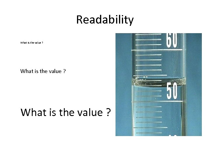 Readability What is the value ? 