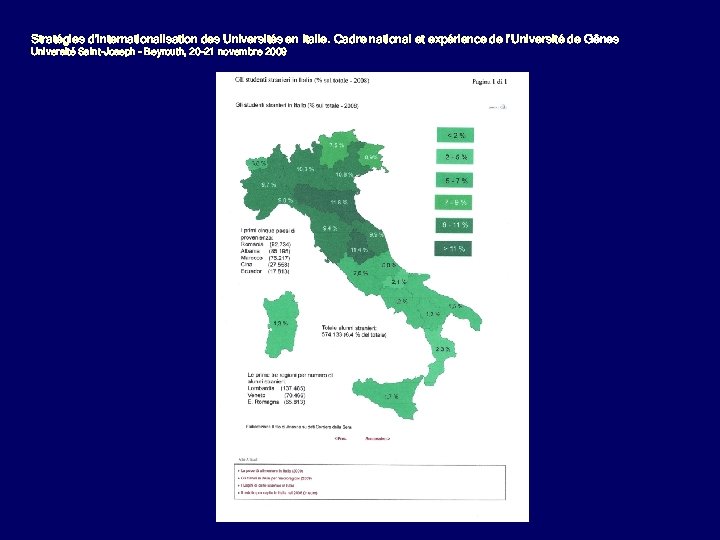 Stratégies d’internationalisation des Universités en Italie. Cadre national et expérience de l’Université de Gênes