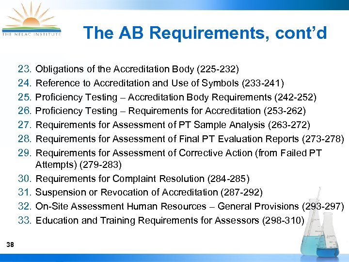 The AB Requirements, cont’d 23. 24. 25. 26. 27. 28. 29. 30. 31. 32.