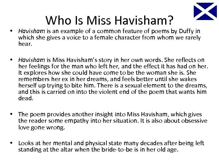 Who Is Miss Havisham? • Havisham is an example of a common feature of