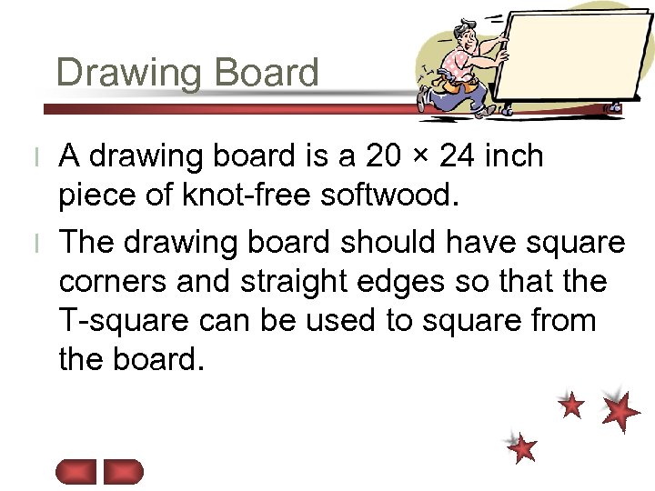 Drawing Board A drawing board is a 20 × 24 inch piece of knot-free