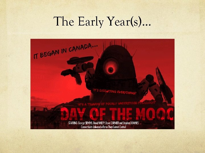 The Early Year(s)… 