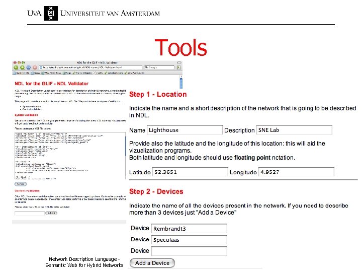 Tools Network Description Language Semantic Web for Hybrid Networks May 22 2007 - TNC