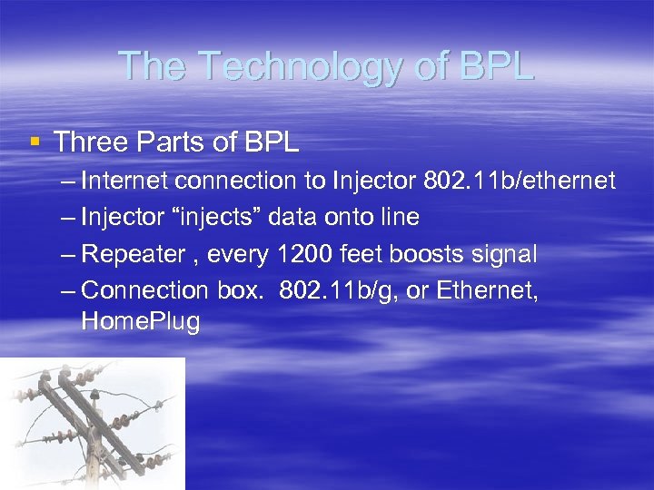 BPL Broadband over Powerlines Jory Mc Intosh KJ